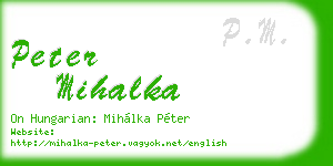 peter mihalka business card